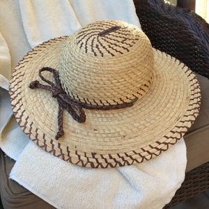 Scala raffia wide-brim hat